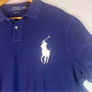 Polo Ralph Lauren Big Pony Polo Shirt Mens XXL Navy Blue Preppy Blokecore Pique
